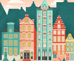 AI教程：繪製扁平化的阿姆斯特丹城市景觀
