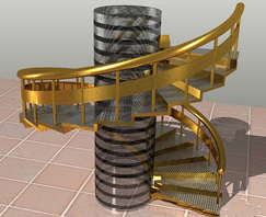 AutoCAD三維建模教程：三維螺旋梯的製作