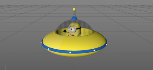 利用C4D製作小黃人飛碟模型
