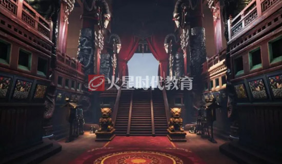 遊戲3D美術場景作業《中國風室內建築》！
